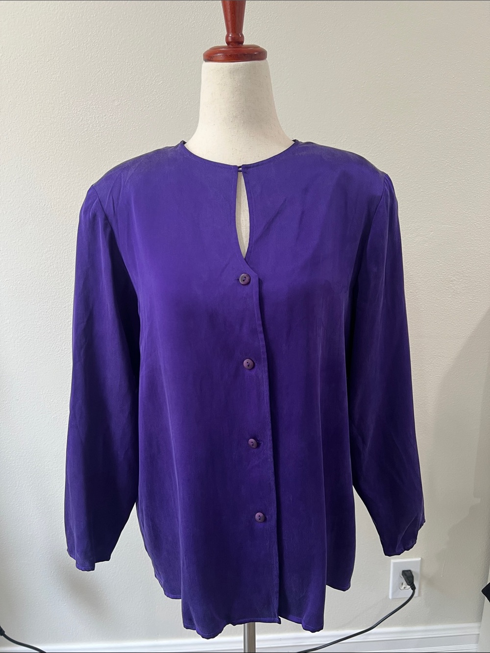 Elegant Purple Button-Front Women's Blouse